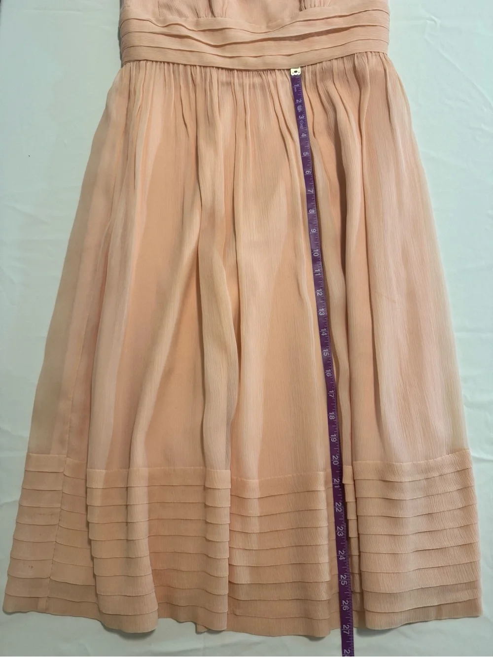 J. Crew 100% Silk Dress Peach Strapless Lined Size 6